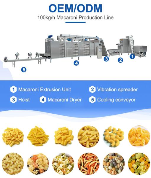 200kg/h Home Short Spaghetti Pasta Macaroni Making Machine for South Africa Commercial