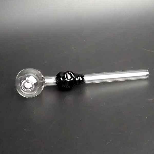 Clear Blue Pink Skull Borosilicate Glass Hand Smoking Pipes OEM/ODM Accepted