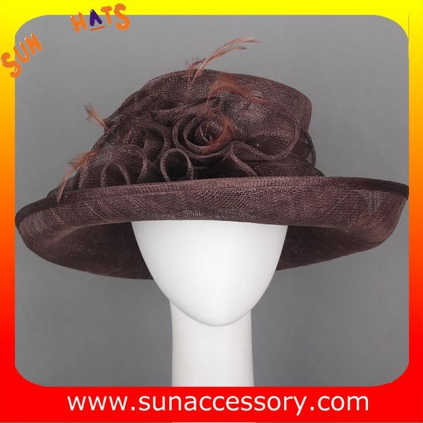 New design elegant Church sinamay hats for women ,Sinamay wide brim church hat