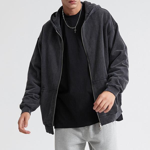 Colarinho alto zip up Hoodie suéter 3d impressão puff roupas de rua pulôver masculino estilo manga regular