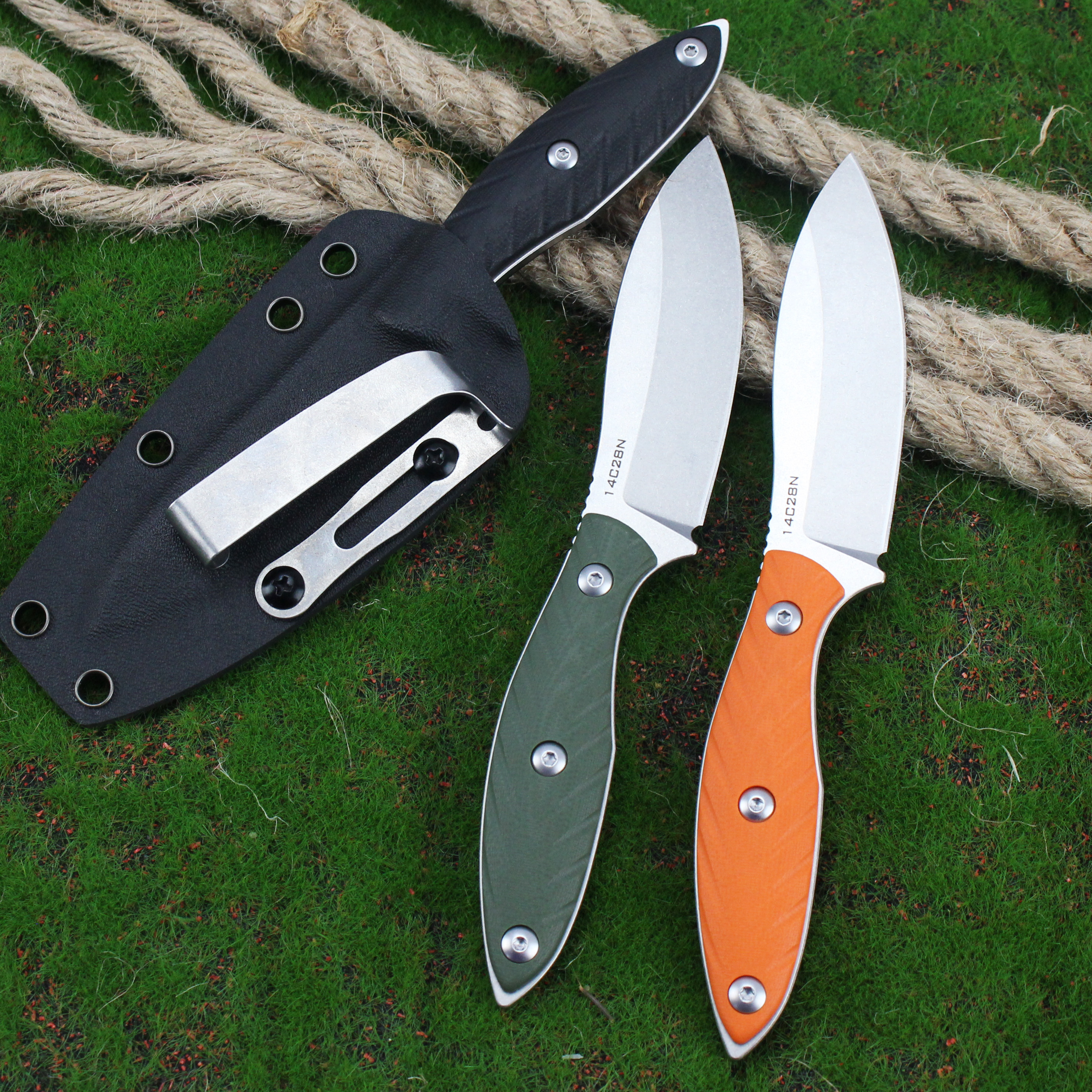 GT0196 Fixed Blade Knife Hunting Knives G10 Handle14C28N Blade Tactical Knives Tunafire