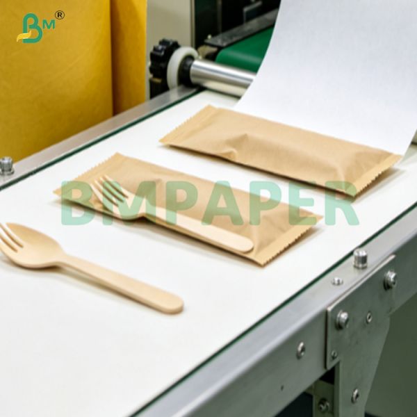 30-80g Food Safe Kraft Cutlery Wrapping Paper For Restaurant Takeout Tableware