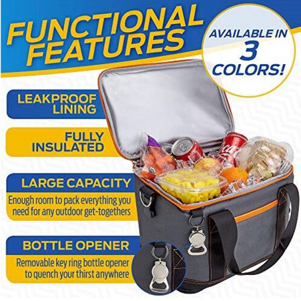 Collapsible Picnic Cooler Bag L12 inch With Bottle Opener