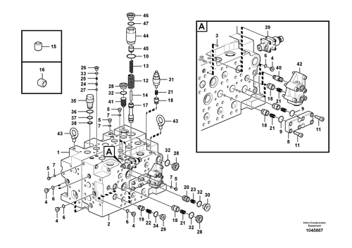 VOE14670038 14670038 Main Control Valve Vo-lvo EC380D Excavator Valve