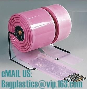 Poly tubing with customer printing and anti static tube film, gusset poly tubing on roll