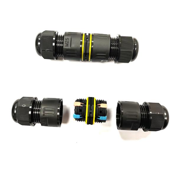 M25 Sraight IP68 Waterproof Power Connector 5 Pin Male Female Plug