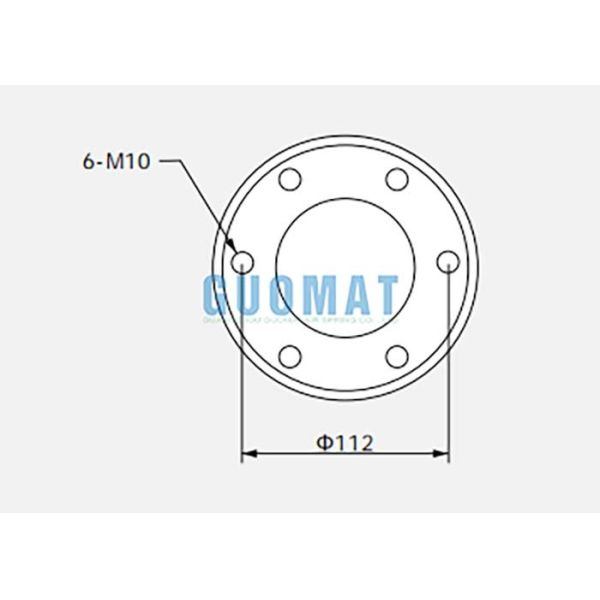 2H130142 GUOMAT Industrial Air Spring M10 Threaded Hole Convoluted Air Lift Bags 90mm Stroke