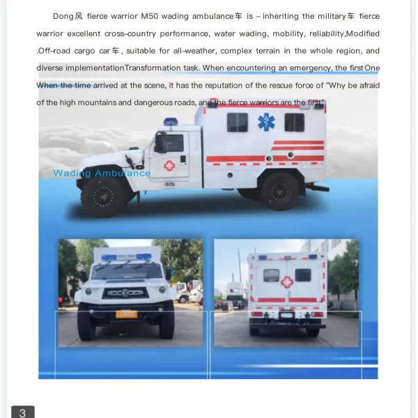 Dongfeng High Quality 4X4 Ambulance/Box Type Ambulance