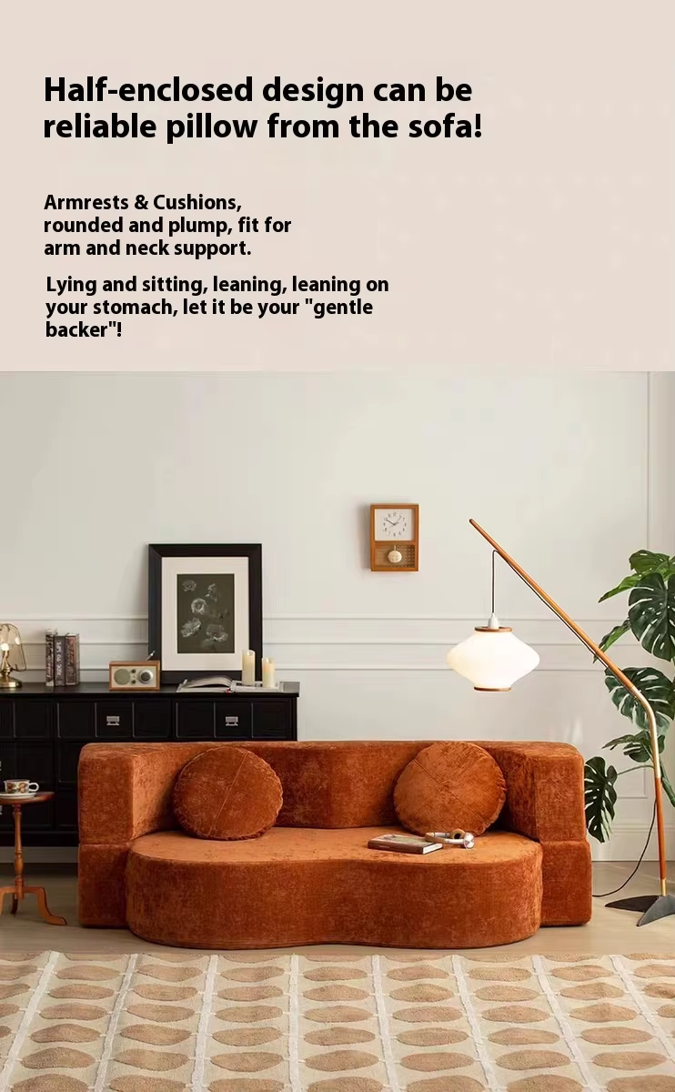 Customized Multifunctional Compressed Sofa Bed Fabric Sectional with Frameless Boxed Set & Sponge Filling for Living Room