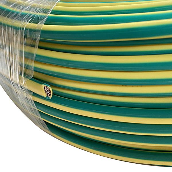 Green and Yellow 12 AWG 100m Roll Copper Grounding Wire for Solar Panel Applications