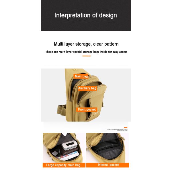 Multifunctional Crossbody Sling Bag Nylon Fabric Camo Sling Bag Unisex BSCI