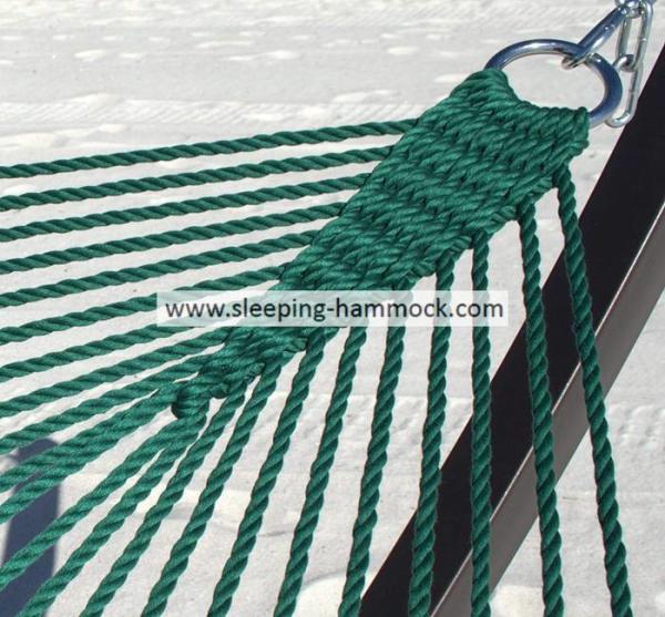 Extra Large Bow Green Caribbean Style Hammock Outdoor Portable , Heavy Duty Rope Hammock