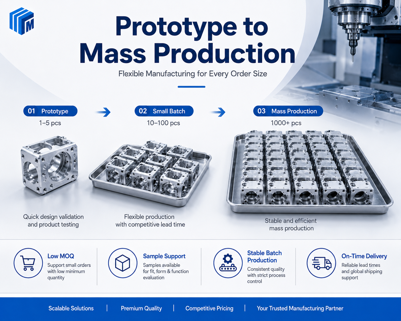 High Precision Custom Aluminum CNC Parts with 5-Axis Machining for Prototype to Mass Production