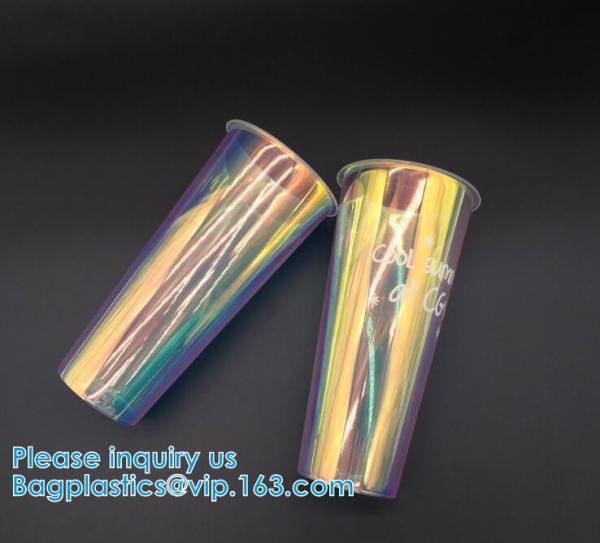 U Shaped Creative Disposable Glitter Cup, Beverage Juice Coffee Tea Takeaway Cups, Milk Shake Smoothie