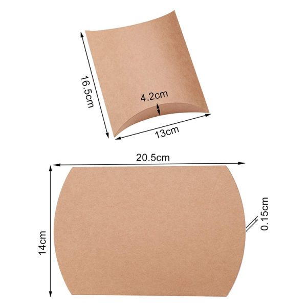 Custom Logo Heavy Duty Kraft Pillow Shape Candy Paper Box for Candy Storage Solution