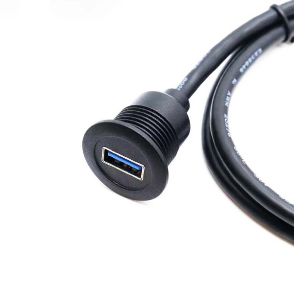 USB 3.0 mâle à femelle câble d'extension imperméable à l'eau avec panneau de montage à vide pour voiture camion bateau ordinateur moto
