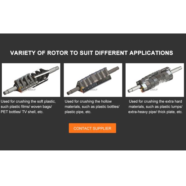 15KW-55KW Моторные основные компоненты Пластиковая пленка ПЭТ бутылка барабанный дробилка для пользы
