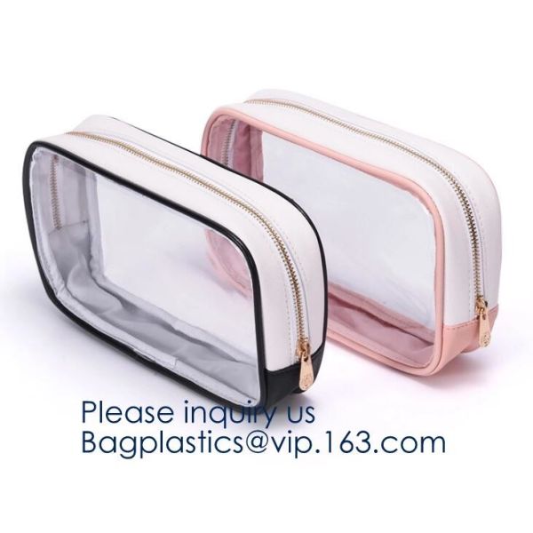 Small Clear PVC Waterproof Bag with Zipper Closure, Mini Portable Transparent Plastic Organizer Pouch for Cosmetic, Make