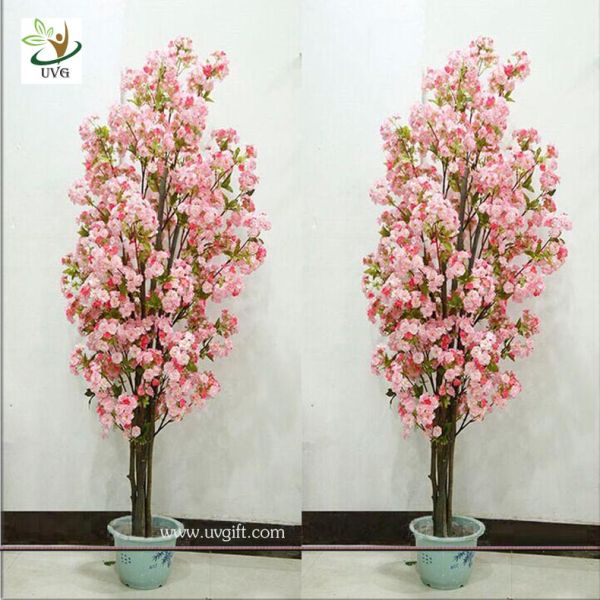 UVG CHR089 Artificial white cherry blossom trees small bonsai Wedding Centerpieces