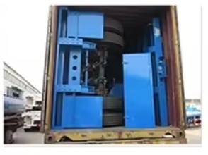 s Two Lines and Four Axes Gooseneck Flatbed Trailer with Hydro-Pneumatic Suspension