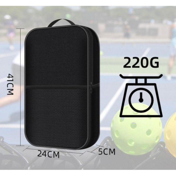 Black Pickleball Paddle Bag Waterproof Oxford Cloth Bag For Outdoor Activities