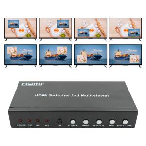 225MHz HDMI クアッドスクリーンスプリッター HDMI 2x1 マルチビューヤー PIP 2 In 1 アウト