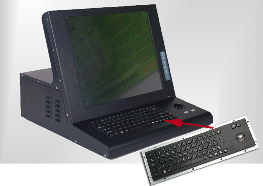 IP65 анти- - клавиатура компьютера вандала черная промышленная с Trackball нержавеющей стали