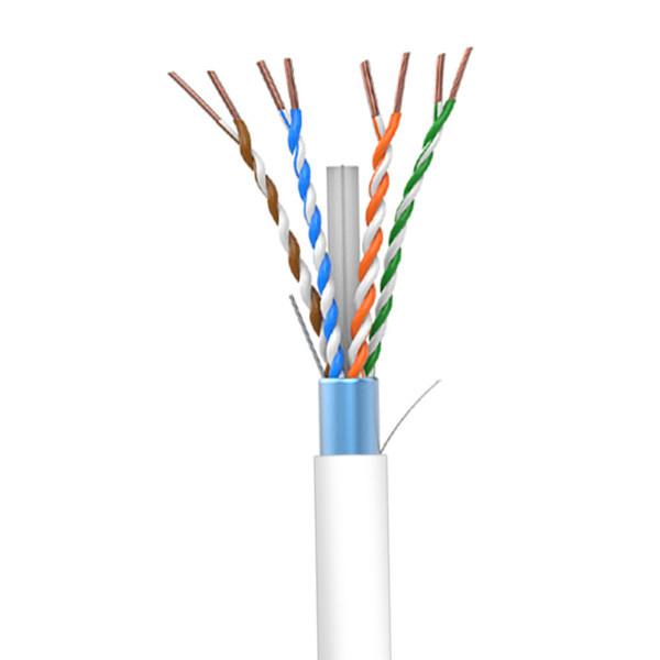 White PVC Jacket Network Shielded Cable 250MHz 1000FT Cat6 FTP 23AWG