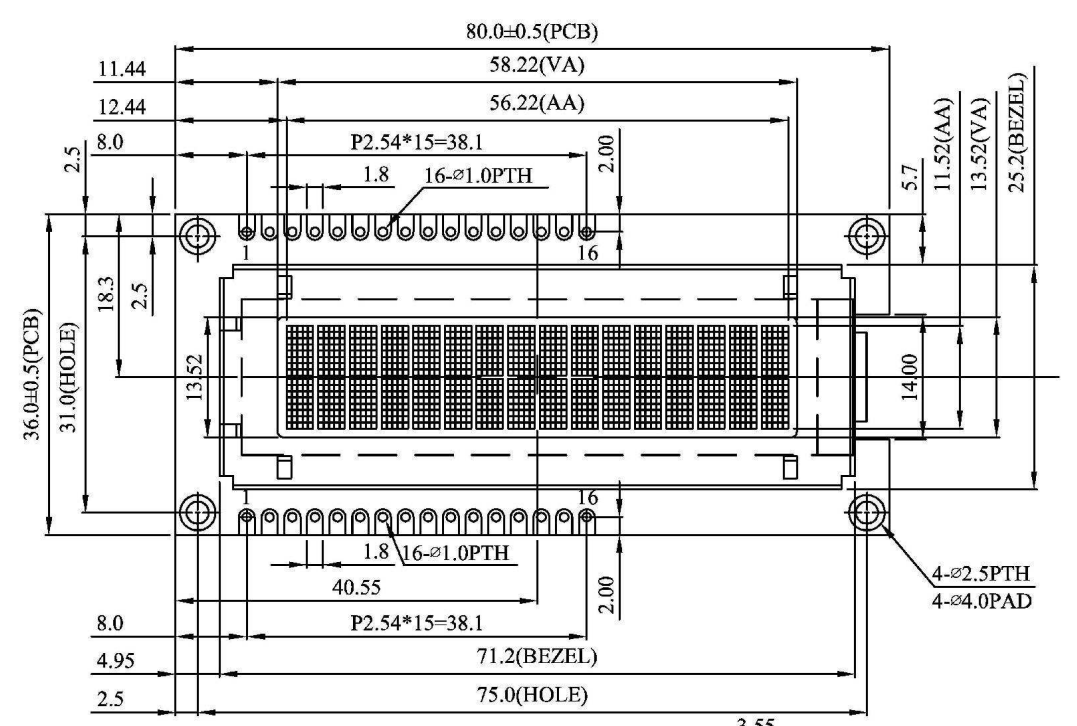Цвет модуля дисплея характера 16x2 OLED голубой зеленый белый красный