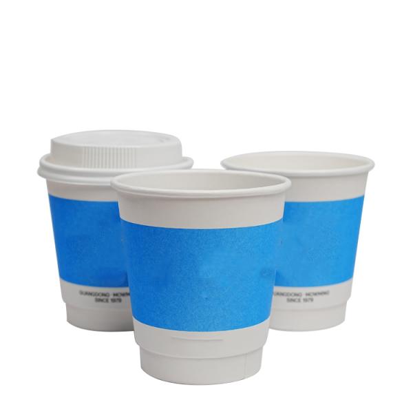 Coupe en papier de café écologique imprimée sur mesure avec logo double paroi, coupe en papier à boisson chaude avec couvercle