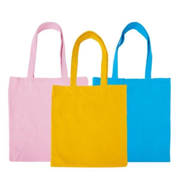 Blank 10OZ  12OZ 100% Cotton Canvas Shopping Bags With Handles Plain For Craft Painting Gift