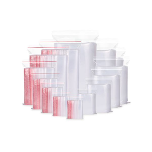 Self Sealing PE Mini Zipper Poly Bags Clear For Packaging Food