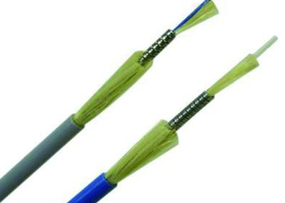 PVC Jacket Spiral Stainless Steel Armored Indoor Fiber Optic Cable Flame Resistant