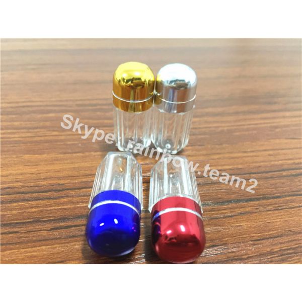 Pilule sexuelle en or plastique réutilisable, petite bouteille de médicament, bouteilles de pilule à zone étendue.