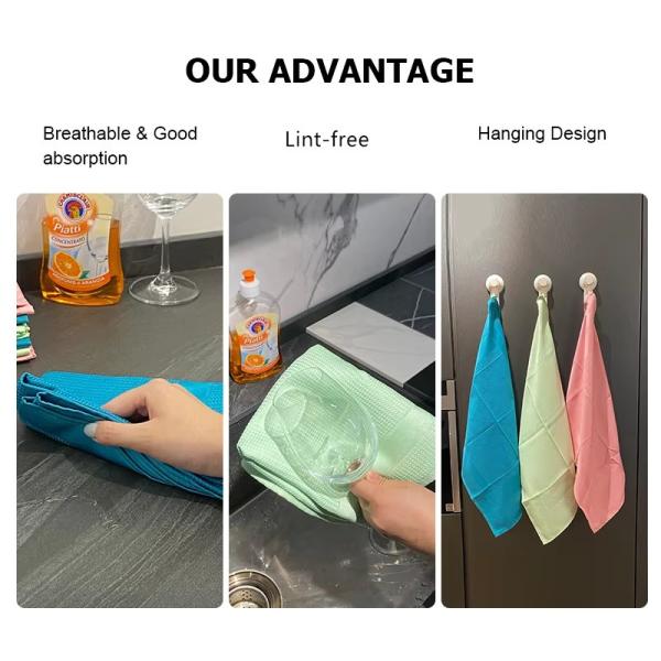 KILINE 40*60cm Factory Supply Bulk Tea Towel Waffle Tea Towel Microfiber Tea Towel