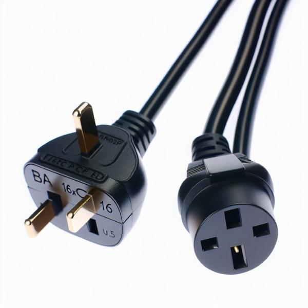 16A BS Standard Electric Power Cord With 3*1.5 Cable And Surge Protection To IEC C5