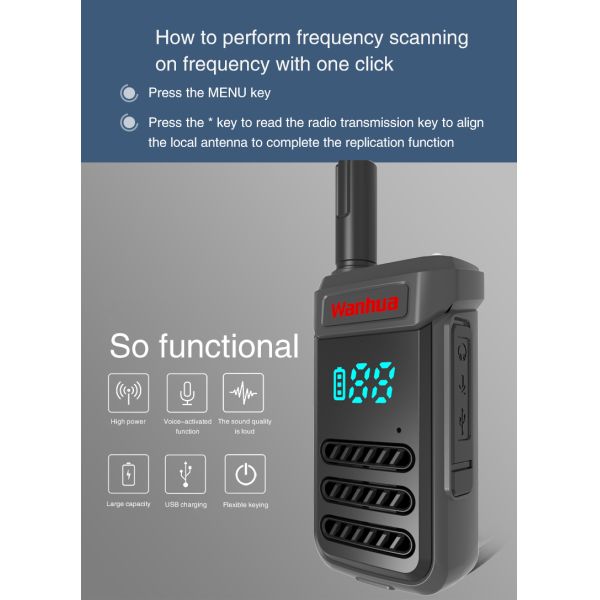 High Power Original G68 Walkie Talkie High Capacity Battery 5W and Dual Band for Radio