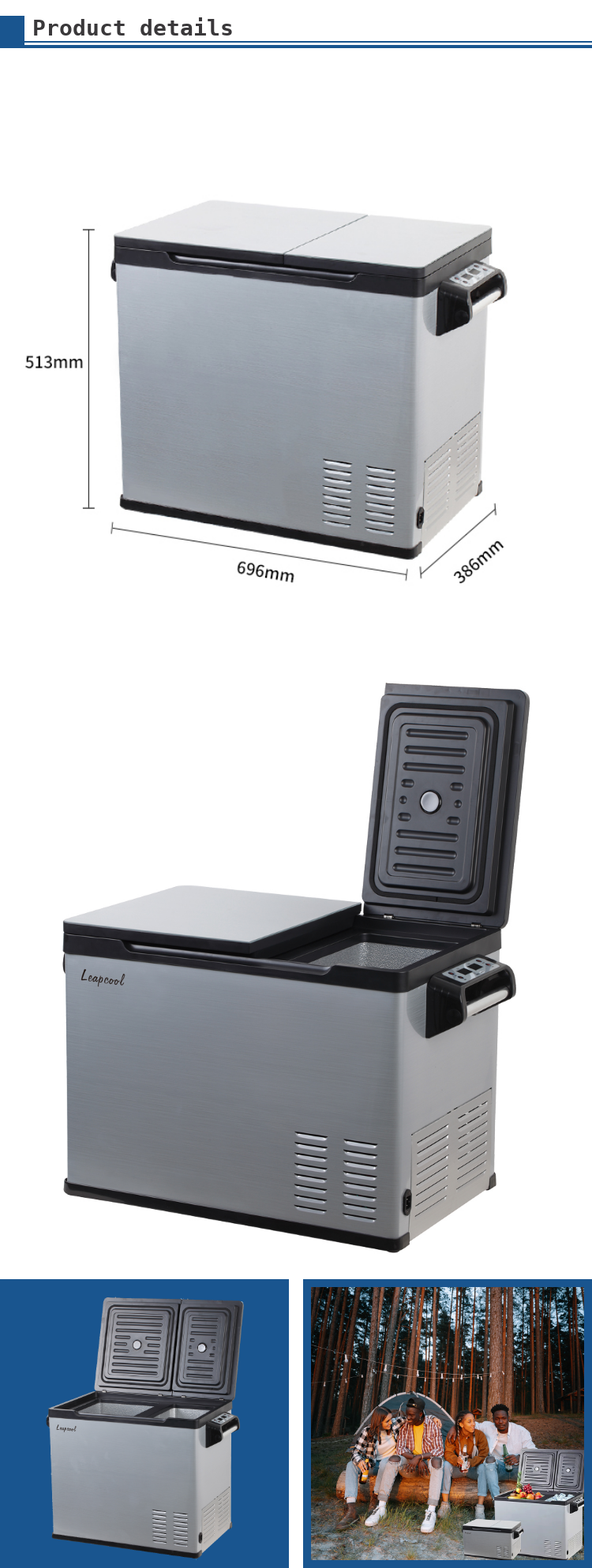 Портативный мини холодильник 2023 узкий ретро автомобильный холодильник для кемпинга на открытом воздухе Dc12/24V