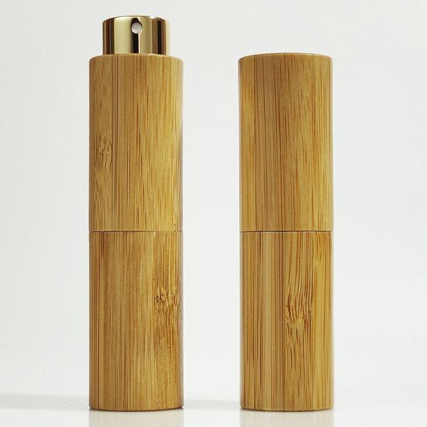 Empty 10ml 20ml 8ml Refillable Portable Liquid Container Bamboo Plastic Perfume Atomizer Spray Bottle
