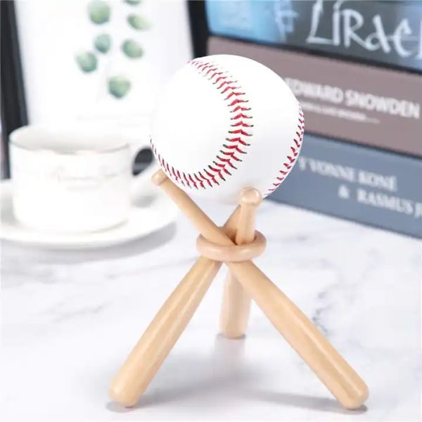 wooden min baseball bat Rack color Mini baseball bat stand with dark brown color