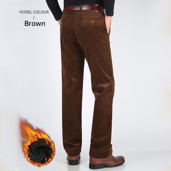 Осенние и зимние простые брюки плюс шерсть теплые зимние шерстяные утепленные мужские брюки