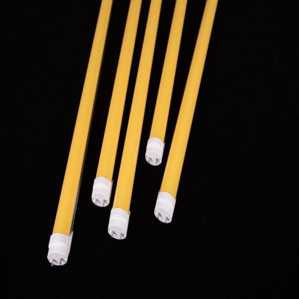 No Blue Light LED Tube Yellow Cover With 6000K 580nm Aluminum Body+ PC Cover CRI >83 Or >90