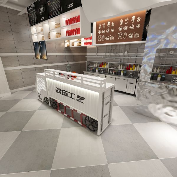 Retailer Shops Train Style Cashier Counter Table Bar Table Rustic Metal Reception Desk
