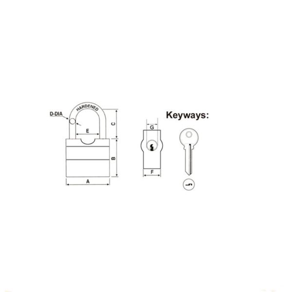 Rarlux  Solid Body Padlock Drum-shaped Side Opening Brass Padlock