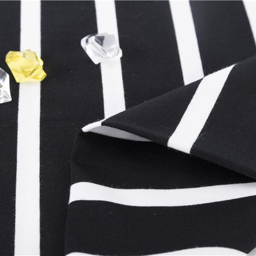 Soft Refreshing Striped Cotton Fabric For French Terry