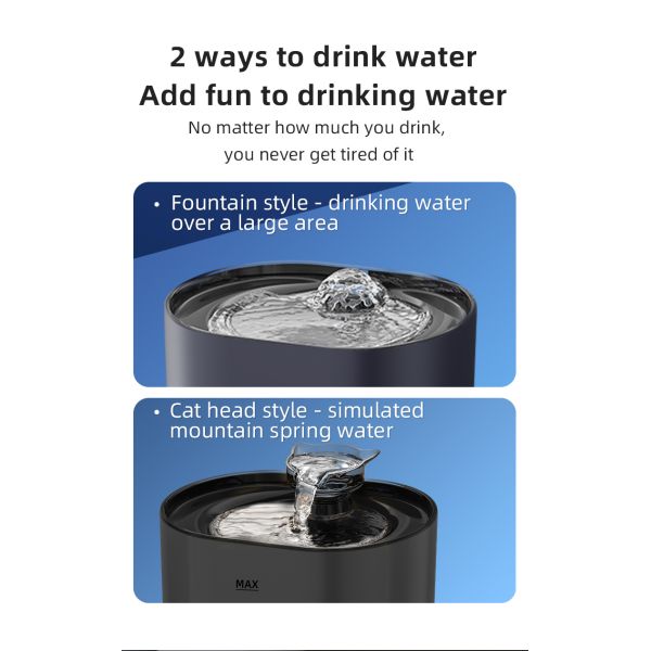 Large 2L Automatic Pet Water Dispenser Stylish New Model PP Pet Fountain LCD Display Time Setting Charging Circulating