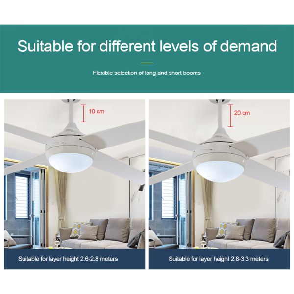 Remote Control Ceiling Fan Light Nordic Modern Dinning Room Bedroom Living Room Restaurant Solid Wood LED Fan Lamp(WH-CL