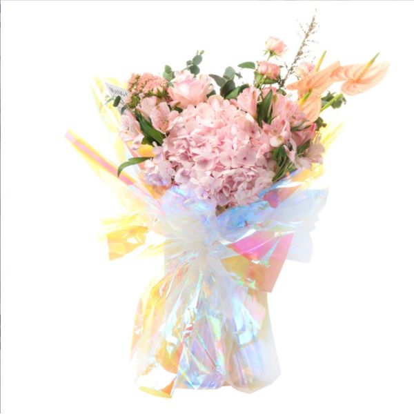 Florist Wrapping Paper End Iron-Colored Rainbow Film Waterproof Fresh Flower Gifts and Beautiful Flower Bouquets