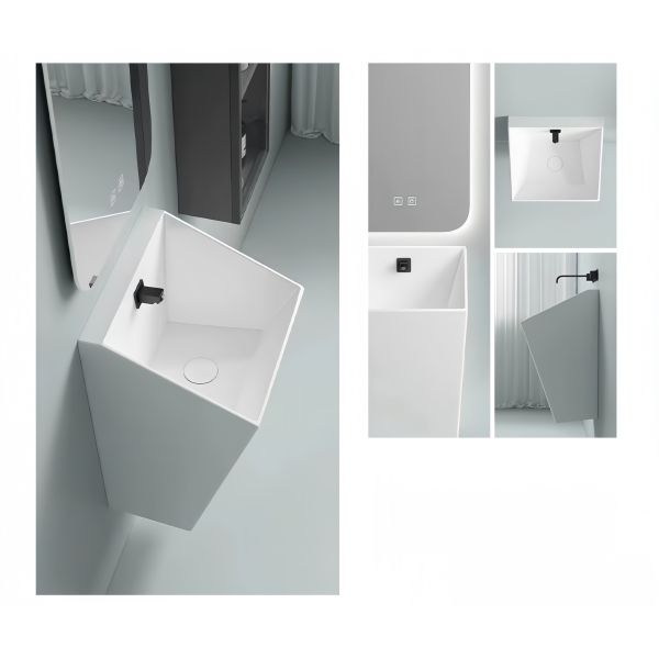 Half Pedestal Ceramic Wall Hung Bathroom Wash Basin for Environmental Glaze and Home