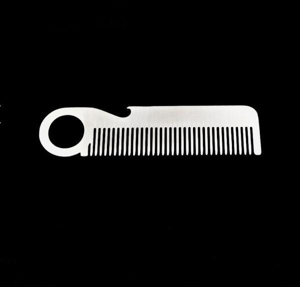 Custom cool innovative men gift, engraved stainless steel credit card sized comb bottle opener